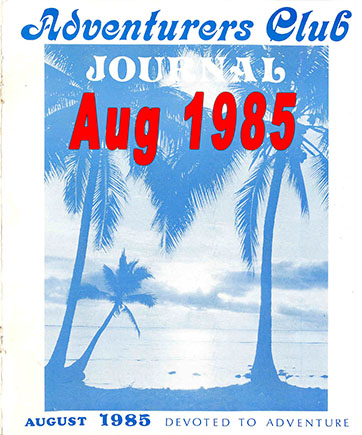 August 1985 Adventurers Club News Cover